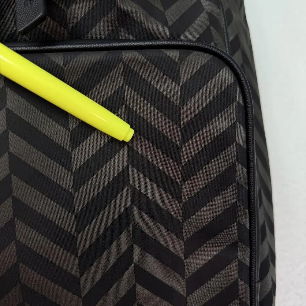 Uri Minkoff Stanton Backpack Laptop Bag Chevron Nylon Black Travel School NEW